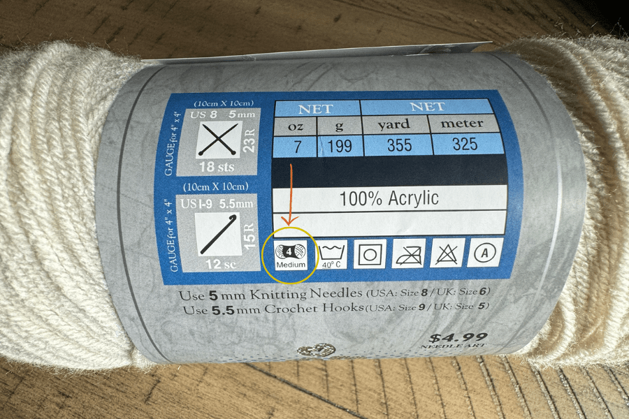 yarn label weight